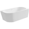Aqua Uno AQUAUNO Vasca da bagno indipendente ad angolo destra 170 x 80 cm in acrilico sanitario di alta qualità - vasca da bagno in acrilico bianco con scarico clic-clac, troppopieno e scarico in bianco