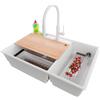 PRIMAGRAN Lavandino da Cucina al Mobile 80cm + Rubinetto, 78x53cm