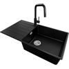 PRIMAGRAN Lavandino da Cucina Nero - Copenhagen Top, 90x50cm