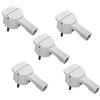 Electraline 92399 Confezione da 5 Spine Schuko, Piatta, Bianco