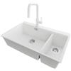 PRIMAGRAN Lavandino da Cucina Bianco - Oslo Duo Top, 78x50cm