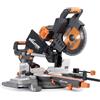 Evolution Power Tools R255SMS-DB-Li Troncatrice scorrevole a doppio smusso cordless 2x 18 V Li-Ion EXT inclusa lama multi-materiale per taglio su legno metallo plastica 255 mm - Batteria non inclusa