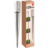 Lun Fix Supporto per Pali in Legno Ø Retondo 120 mm, 760mm, Spessore 1,7mm, 1 Pz | Zincato A Caldo, Fissaggio Pali Recinzione, Staffe Giardino, Battipalo, Recinzione In Legno, Fissaggio Pali
