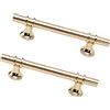 FEEIMOL 2 Pezzi Maniglie per Mobili da Cucina 96mm Maniglie Oro Maniglie T Bar per Armadio in Lega di Zinco Maniglie Cassetti