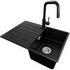 PRIMAGRAN Lavandino da Cucina Nero - Copenhagen Top, 70x50cm