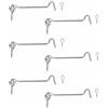 TOP-MAX Set di 6 ganci per cabina in ferro e chiavistello a occhiello, design esteso, lunghezza 98 mm, per porte interne, cancelli da giardino, finestre in legno e cavalletti