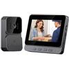 Zeerkeer Citofoni Senza Fili Esterno 1080P Videocitofono Wireless con Schermo 4,3 Pollici Campanello con Visione Notturna Audio Bidirezionale Campanello Wireless per Esterni e Schermo, 0 Costi Mensili, IP66