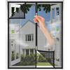 MAGICDOOR Zanzariera Finestra per Gatti 70x100cm, Nero Rete Resistente Tenda Zanzariere Balcone Traspirante Anti Graffio Gatto, con Doppia Testa Cerniera Lampo, Nastro Adesivo 2cm