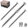 GeZu Impex Walcur Viti per Terrazza ø 5.0 x 60mm 200 | Acciaio Inossidabile Vite per Decking Autoperforante in Pezzi con 2 Bit Torx Set di Viti per Legno Pesanti