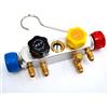 3S SuperSamaStore Base in Alluminio 4 Vie con 4 Rubinetti per Manometri con Gancio, Base Portamanometri Professionale