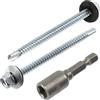 AERZETIX Kit di 30 viti autoperforanti Ø5.5x75 mm con rondella EPDM / 1 inserto SW8