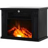 HOMCOM Camino Elettrico da Tavolo Terra con Effetto Fiamma 600/1200W Nero