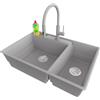 PRIMAGRAN Lavandino da Cucina al Mobile 80cm + Rubinetto, 78x53cm