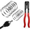 Yuragim Set di 12 fascette per asse, fascette stringitubo in acciaio inox CV con pinza per fascette stringitubo, fascette di serraggio regolabili, per la maggior parte delle auto