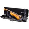 Crossrock Custodia rigida in policarbonato per violino 4/4 | Finitura nera opaca, igrometro integrato, tasca esterna per spartiti, vano accessori - Guscio leggero e resistente