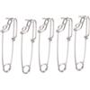SUNGOOYUE Clip a Scatto con Palangaro, 5 Clip a Lenza Lunga Girevoli a Scatto Connettori per Pesca in Mare Fibbia Appesa Ad Occhi Chiusi Strumento per Pin Rapido