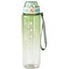 CAQYPVH Borraccia con Tracolla Trasparente, Verde Sfumato, 1000ml | Tappo a Vite Ermetico, Borraccia con Indicatore Dell'Design a Collo Largo, per Ufficio, Sportivi