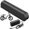 FREEDOH Batteria al litio ricaricabile da 36V/48V con caricabatterie | Batteria di ricambio da 36V/48V, con interruttore, indicatore di carica, porta USB e involucro in lega di alluminio.