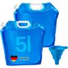 NPEX Tanica pieghevole per acqua potabile, set con tappo a vite e bocchettone di riempimento, senza BPA, serbatoio flessibile per campeggio, festival, giardino, sopravvivenza