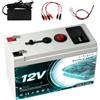 HJGHY Pacco batterie al Litio da 12 V per Esterni | Batteria al litio ferro fosfato da 12V 8Ah 10Ah 12Ah 15Ah batteria portatile al litio da 12 Volt per esterni con interruttore