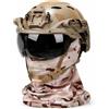 cuguoe Casco leggero FAST II con occhiali e ghetta facciale for esterni | Casco in ABS regolabile da 56-60 cm, leggero 650 g con visiera, ghetta for il collo e 2 binari