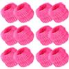 QUARKZMAN 12 Pezzi Fascette per Lavaggio Viso Microfibra Rosso Rosa