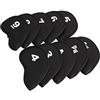 Takingup Copri testa da golf, set di protezioni per putter in neoprene per mazze Nero
