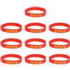 WESIEVYA 10 Pezzi Braccialetto in Silicone Rosso Stampa Bandiera del Paese, Comodo da Indossare, per Partite Sportive e Gare Competitive