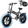 Zephyride Bicicleta EléCtrica, Motore Potente,48V 17.5AH Doppia Sospensione 50,8CM Pneumatica,Autonomia di 50-100KM,Adatta Ebike Adulti Vicinità e Tuttoterreno,150KG Una Carica Massim