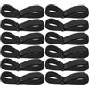 NULYLU Fascia per Tappetino Yoga Regolabile 12 Pezzi in Nylon Nero | Mantiene Rotolo Fermo, Chiusura a Strappo, Set per Appassionati di Esercizio