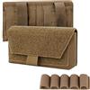 ZJIEYU Portacartucce Tattico per Fucile a Canna Liscia, Supporto Rimovibile | MOLLE, ricarica cartucce, tasche per batterie e cellulari, con pannello, per escursioni all'aperto, softair(Brown)