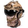 cuguoe Set casco FAST II Visiera Ghetta Cuffia Indicatori luminosi | Casco in ABS da 650 g, 56-60 cm, con visiera, ghetta for il collo, cuffia e 2 luci di posizione