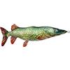 Fladen - Cuscino Morbido a Forma di luccio, 84 x 20 x 9 cm, Colore: Verde