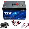 HJGHY Batteria LiFePO4 da 12V 20Ah | Batteria al litio da 12V 16Ah 18Ah 20Ah, batteria al litio portatile da 12 Volt per esterni con porta USB per energia solare