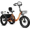 ESKUTE T302 Pro Triciclo Elettrico per Adulti, Fat Bike 20×4.0 Pieghevole con Batteria 48V 20,8Ah, Motore 50Nm, Borsa Porta Cellulare, Specchietto e Lucchetto