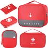 Fentar 5 Pezzi Borsa Pronto Soccorso Vuota, Kit Pronto Soccorso da ViaggioImpermeabile, Borsa Medica Sportiva Portatile, Porta Medicine, Kit Primo Soccorso per Trekking Viaggi Campeggio Casa (Rosso)