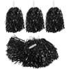 WRITWAA 15 Pezzi Pompon per Cheerleading con Manico Facile da Impugnare in Pet e ABS Nero, Accessori per Ginnastica Artistica e Performance Sportive