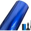 NewL Pellicola Vinile Auto DIY Candy Metallizzata Lucida Blu | Finitura metallica lucida Candy, 30x150 cm, Kit installazione compreso, autoadesiva, canali anti-bolle, Per auto, moto