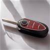 Garage Hub Italia GUSCIO CHIAVE 3 TASTI COMPATIBILE con ALFA ROMEO MITO / GIULIETTA TELECOMANDO CHIAVE AUTO CHIAVE CON LOGO - Tastierino ROSSO Gommato di Qualità Superiore