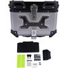 GLOSSY AUTO PARTS Bauletto posteriore per moto da 45 litri, in alluminio, con base universale, effetto carbonio
