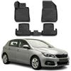 OMAC Tappetini in Gomma Tappetini Compatibili con Peugeot 308 2014-2021 TPE Tappetini Auto Nero 4X
