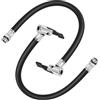 Aelxveba 2 tubi di gonfiaggio universali, pneumatici compatibili con compressore e pompa d'aria, tubo flessibile da 38 cm con attacco rapido, adatto per valvole per bicicletta, moto, auto, tosaerba e