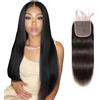 Arenshxc 5X5 Chiusura in pizzo con lacci Chiusura invisibile capelli naturali lisci dritti capelli ondulati naturali Baby Hair 50,8 cm