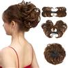 XFSRG Extension Capelli Veri Clip Chignon Finto Per Capelli Donna Elegante Look Quotidiano (Marrone)