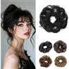 Rich Choices Chignon Finto per Capelli Veri 23g Mini Posticci Chignon Facile per Capelli Updo Messy Bun Coda Mossi Ricci Elastico Extension da Donna #1 Nero Scuro