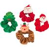 Rainway 4 Pezzi Elastici Capelli Natale Donne Accessori Di Natale Decorativi Ponytail Holders Classici -Sapin Natali、Elk Padre、Natale Fasce per Ragazze Signore Donne Porta Coda Cavallo per Festa e Uso