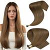 Hetto Extension Capelli Veri Nanoring Marrone Chiaro 50cm 50Ciocche | Nano ring in acciaio, posizione mini e invisibile. Senza colla né calore. Leggero e confortevole. Durata 3-6 mesi con cura.