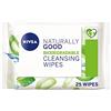 NIVEA Salviette detergenti all'aloe vera (25 fogli), fogli struccanti a base vegetale, salviette idratanti delicate ma efficaci con aloe vera biologica per la rimozione del trucco