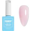FZANEST Gel costruttore di base in gomma senza ema, colore rosa chiaro, smalto per unghie con punta francese, smalto per unghie rinforzante, extension soak off (rosa latte)