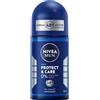 Beiersdorf NIVEA MEN Protect & Care Deodorante roll-on senza alluminio (ACH) senza alcool etilico con protezione deodorante da 48 ore, deodorante nutriente senza irritazioni cutanee (50 ml)